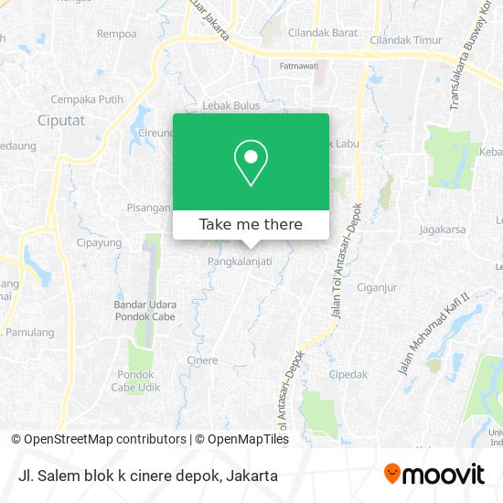 Jl. Salem blok k cinere depok map