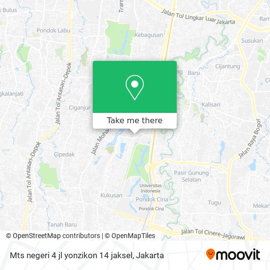 Mts negeri 4 jl yonzikon 14 jaksel map