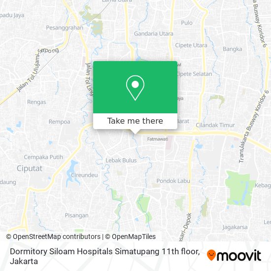 Dormitory Siloam Hospitals Simatupang 11th floor map