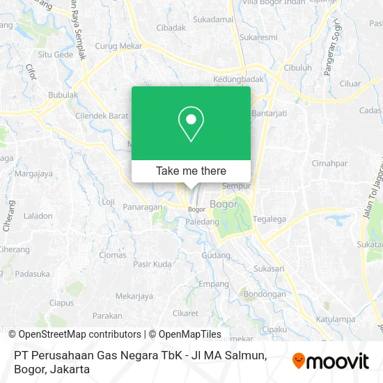 PT Perusahaan Gas Negara TbK - Jl MA Salmun, Bogor map