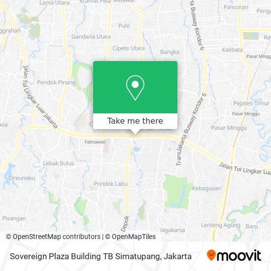 Sovereign Plaza Building TB Simatupang map