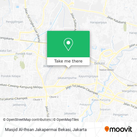 Masjid Al-Ihsan Jakapermai Bekasi map