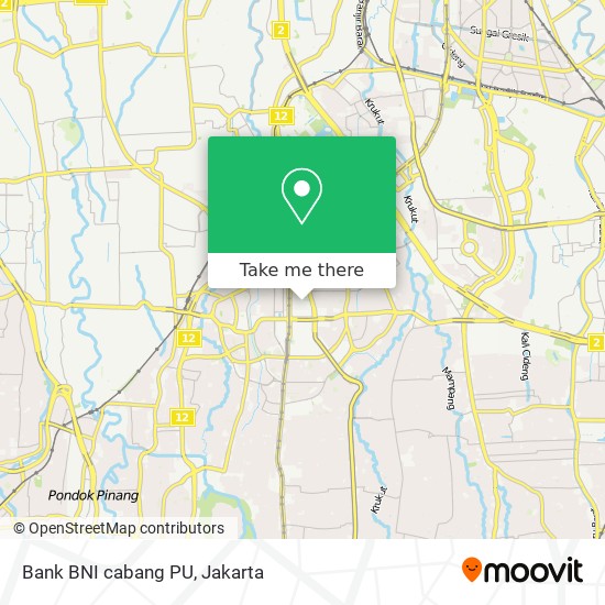 Bank BNI cabang PU map