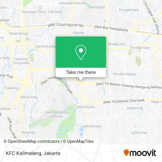 KFC Kalimalang map