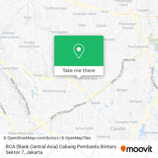 BCA (Bank Central Asia) Cabang Pembantu Bintaro Sektor 7 map