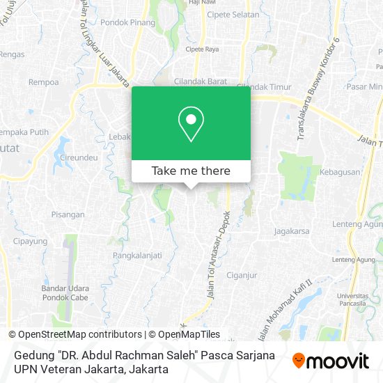 Gedung "DR. Abdul Rachman Saleh" Pasca Sarjana UPN Veteran Jakarta map