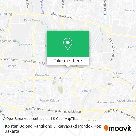 Kostan  Bojong Rangkong Jl.karyabakti Pondok Kopi map