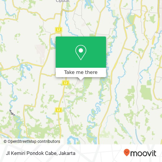 Jl Kemiri Pondok Cabe map