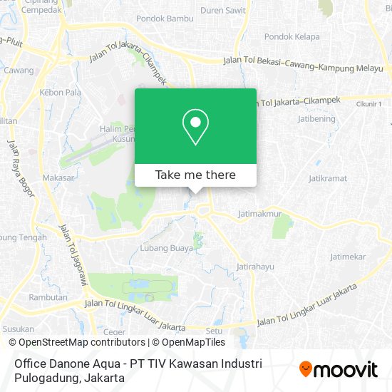 Office Danone Aqua - PT TIV Kawasan Industri Pulogadung map
