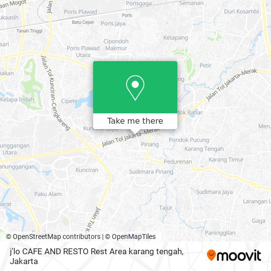 j'lo CAFE AND RESTO Rest Area karang tengah map
