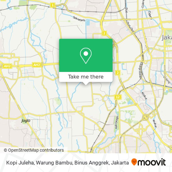 Kopi Juleha, Warung Bambu, Binus Anggrek map