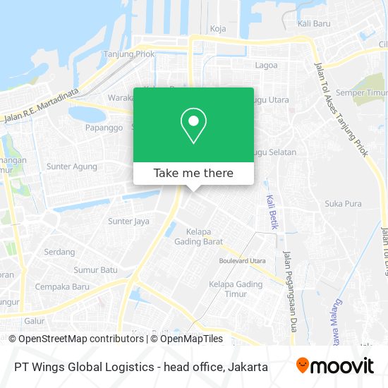 PT Wings Global Logistics - head office map
