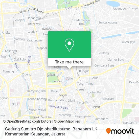 Gedung Sumitro Djojohadikusumo. Bapepam-LK Kementerian Keuangan map