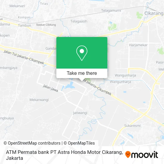 ATM Permata bank PT Astra Honda Motor Cikarang map