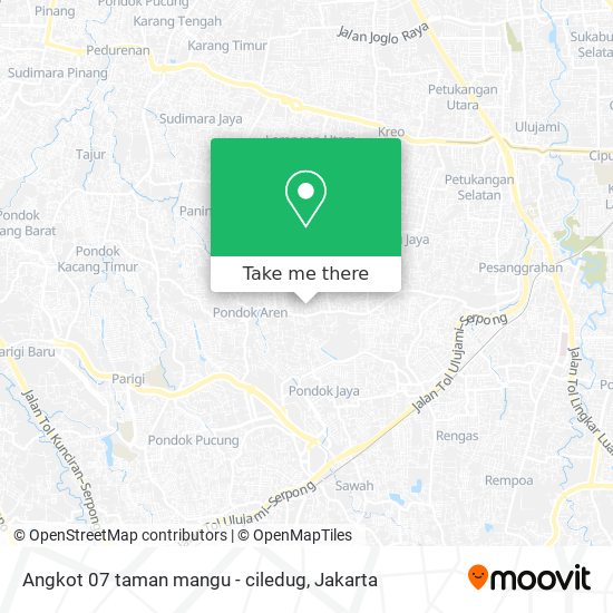 Angkot 07 taman mangu - ciledug map