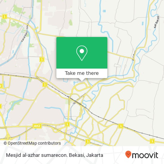 Mesjid al-azhar sumarecon. Bekasi map