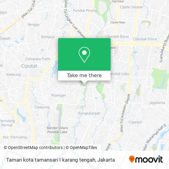 Taman kota tamansari I karang tengah map