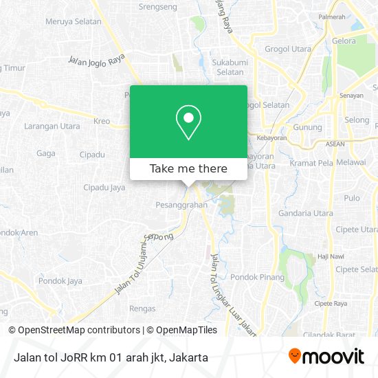 Jalan tol JoRR km 01 arah jkt map