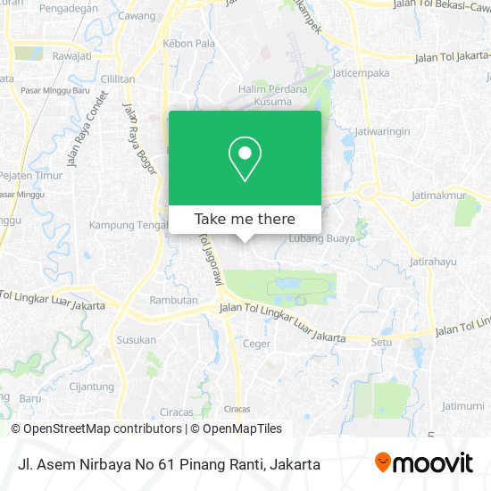 Jl. Asem Nirbaya No 61 Pinang Ranti map