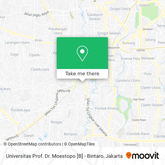 Universitas Prof. Dr. Moestopo [B] - Bintaro map