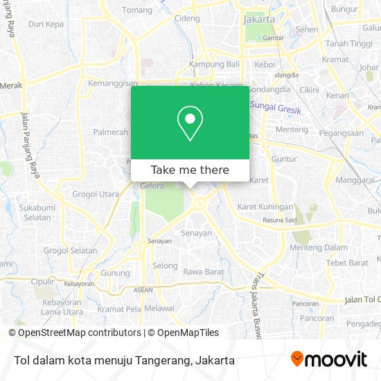 Tol dalam kota menuju Tangerang map