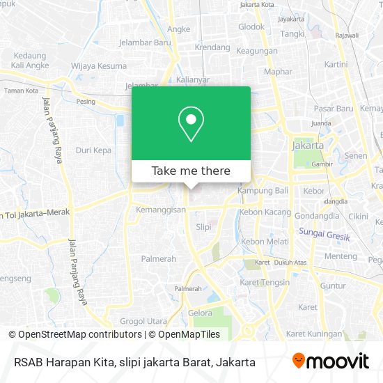 RSAB Harapan Kita, slipi jakarta Barat map