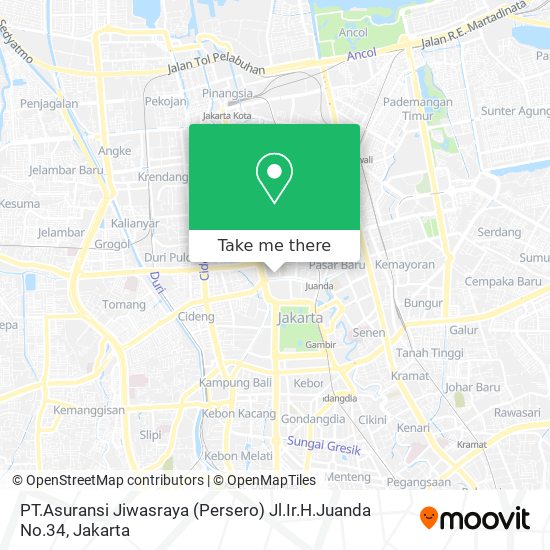 PT.Asuransi Jiwasraya (Persero) Jl.Ir.H.Juanda No.34 map