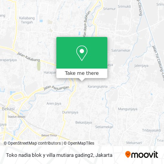 Toko nadia blok y villa mutiara gading2 map