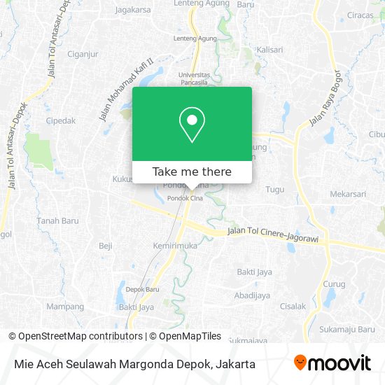 Mie Aceh Seulawah Margonda Depok map