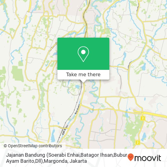 Jajanan Bandung (Soerabi Enhai,Batagor Ihsan,Bubur Ayam Barito,Dll),Margonda map