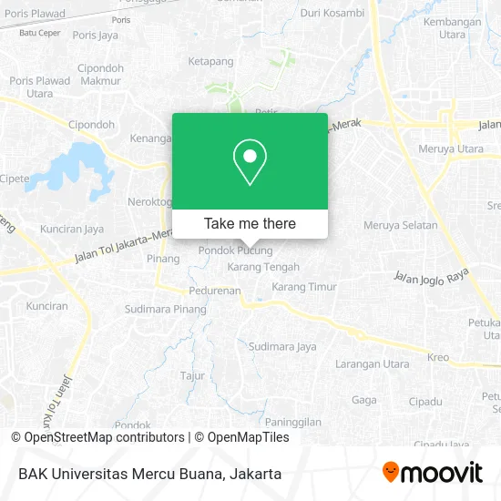 BAK Universitas Mercu Buana map