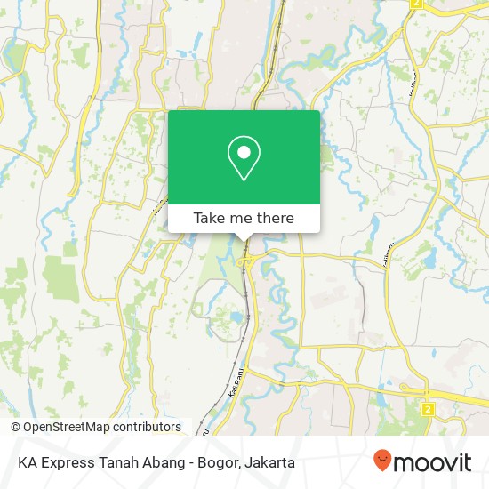 KA Express Tanah Abang - Bogor map