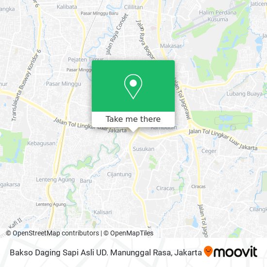 Bakso Daging Sapi Asli UD. Manunggal Rasa map