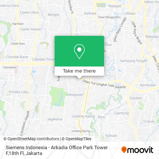 Siemens Indonesia - Arkadia Office Park Tower F,18th Fl map