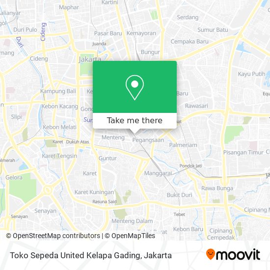 Toko Sepeda United Kelapa Gading map