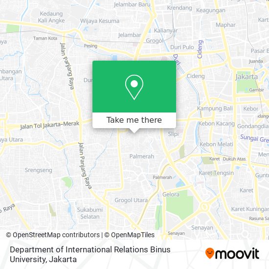 Department of International Relations Binus University map