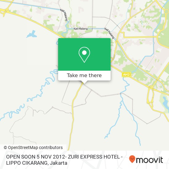 OPEN SOON 5 NOV 2012- ZURI EXPRESS HOTEL - LIPPO CIKARANG map