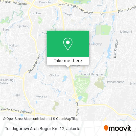 Tol Jagorawi Arah Bogor Km 12 map