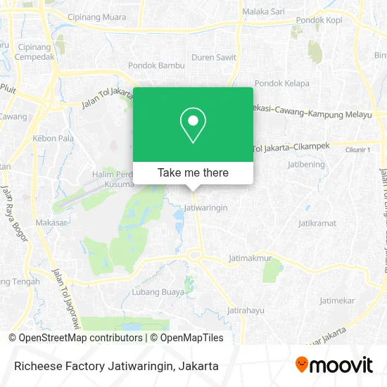Richeese Factory Jatiwaringin map