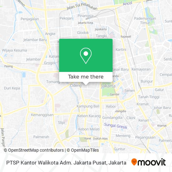 PTSP Kantor Walikota Adm. Jakarta Pusat map