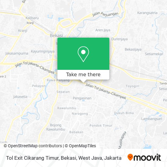 Tol Exit Cikarang Timur, Bekasi, West Java map