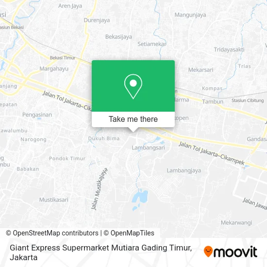 Giant Express Supermarket Mutiara Gading Timur map