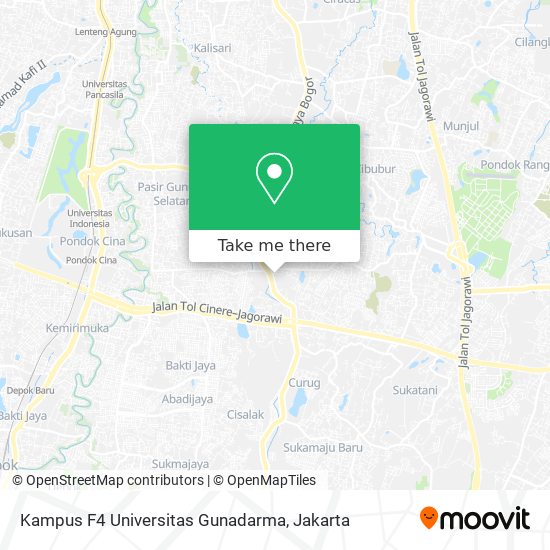 Kampus F4 Universitas Gunadarma map