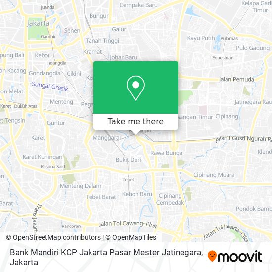 Bank Mandiri KCP Jakarta Pasar Mester Jatinegara map