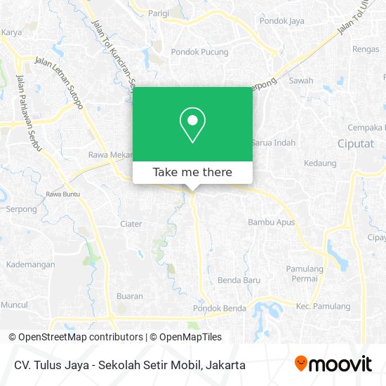 CV. Tulus Jaya - Sekolah Setir Mobil map