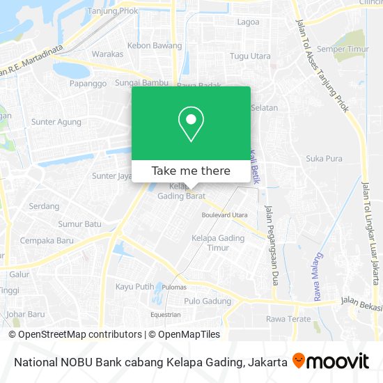National NOBU Bank cabang Kelapa Gading map