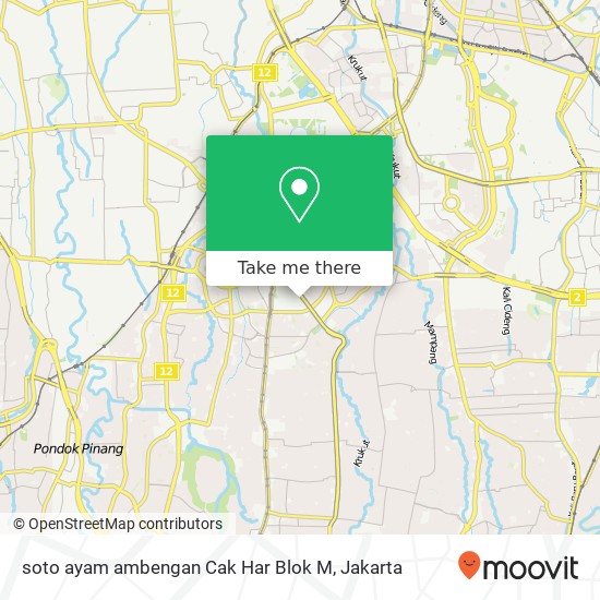 soto ayam ambengan Cak Har Blok M map