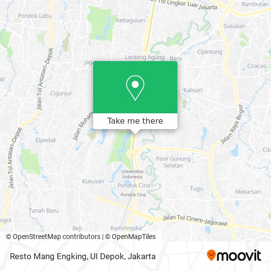 Resto Mang Engking, UI Depok map