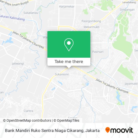 Bank Mandiri Ruko Sentra Niaga Cikarang map