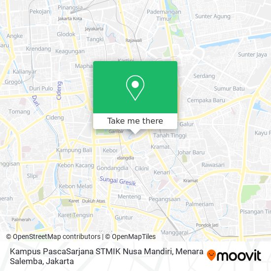 Kampus PascaSarjana STMIK Nusa Mandiri, Menara Salemba map